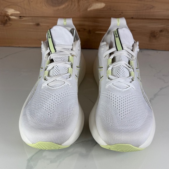 Asics Gel-Nimbus 26 White Lime Green Running Shoes FF Blast+ PureGEL Mens 10.5 main image 10